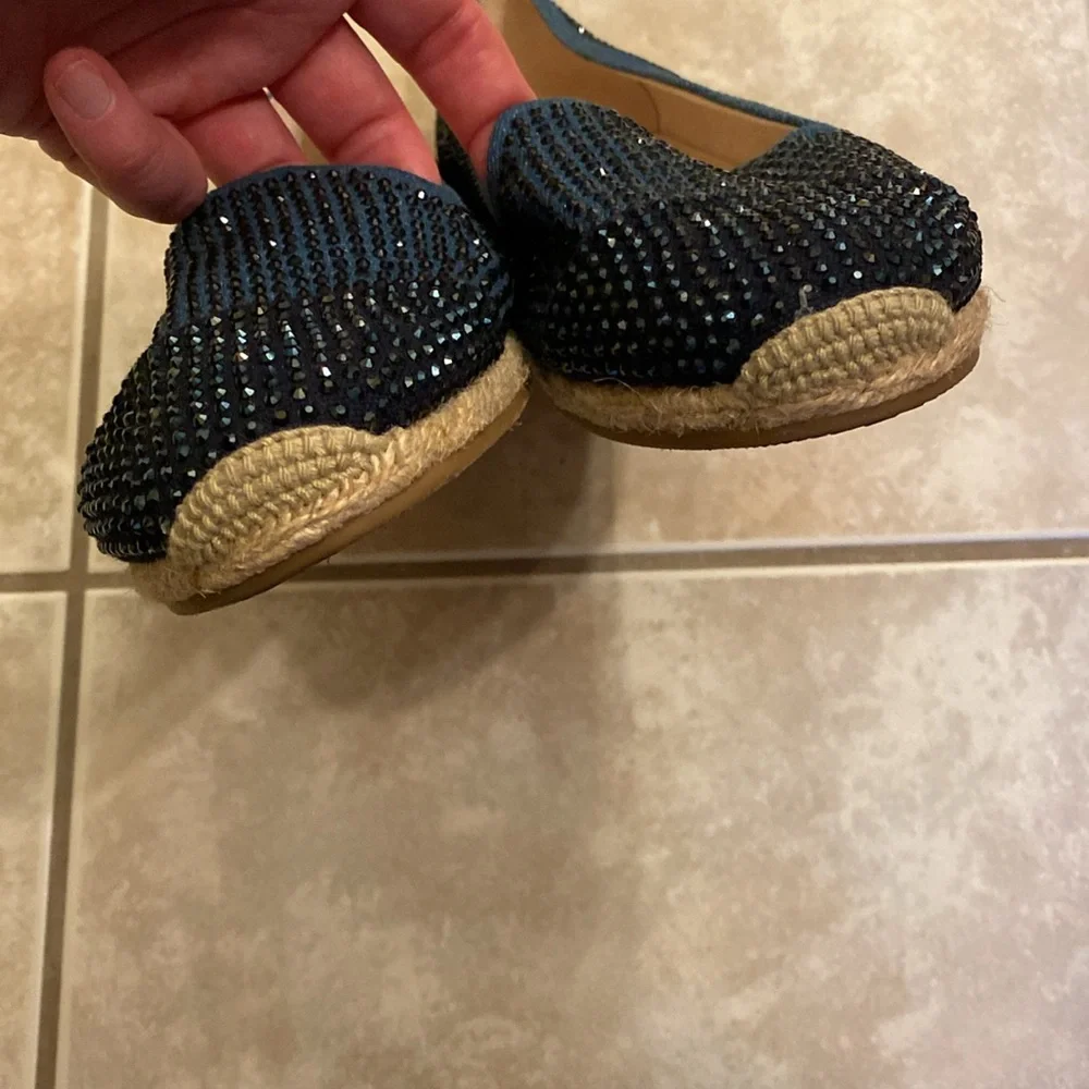 INC international concept rhinestone Navy flat loafers - Picture 3 of 8